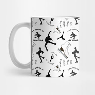 Figure Skating Life- Graphic Design Style 1- Black and White Mug